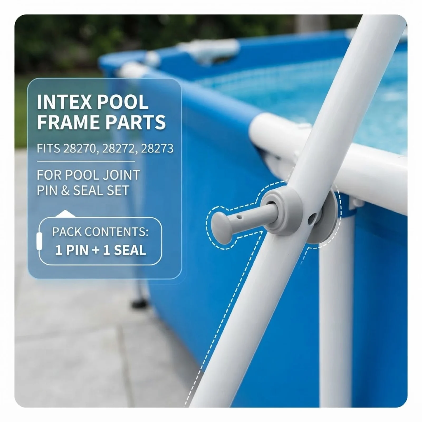 Secure Fit Metal Pool Pin And Seal Set for above Ground Pools Easy Installation Replacement Pin for Pool Covers