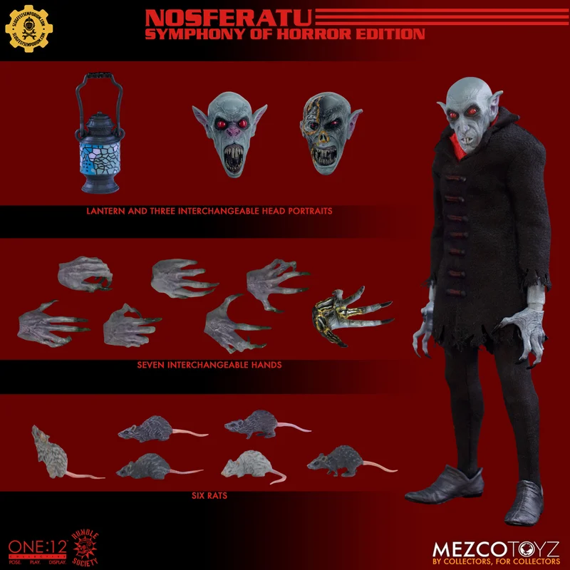 مراجعة وتحليل دمى الأكشن من سلسلة One:12 Collective من Mezco Silent Screamers Nosferatu Symphony of Horror Edition