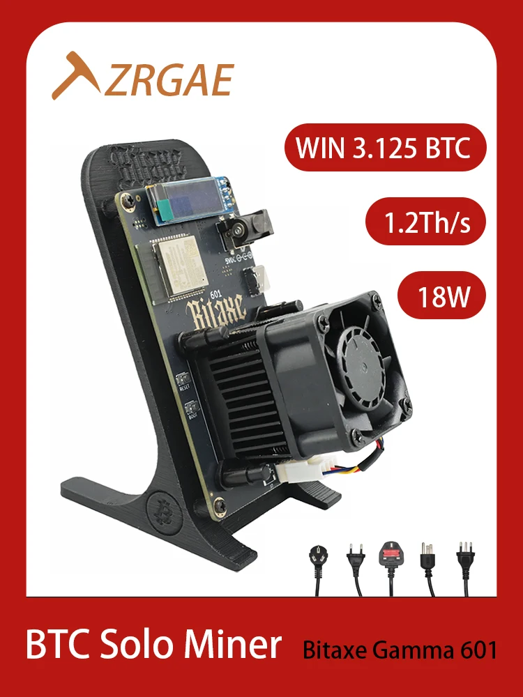 2026 Bitaxe Gamma 601 Heatsink Fan Upgrade 1.2th/s 18W 2.4G WiFi Bitaxe Solo Miner BTC BM1370 ASIC Open Source Bitcoin Miner - afbeelding 2