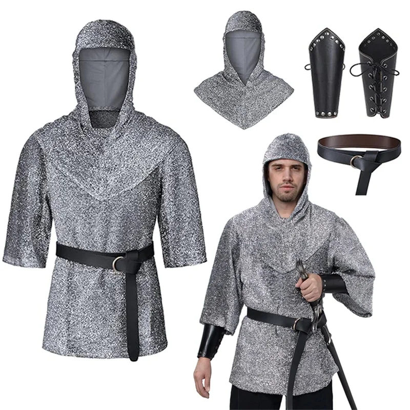 Mittelalterlicher Tempelritter Cosplay Kostüm Hemd Mittelalter Renaissance Outfits Anzug Film Cosplay Vintage Retro Rollenspiel Party
