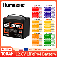 HumsiENK 12V 100Ah LiFePO4 Battery Built-in 100A BMS 8000 Cycle For RV/Trolling Motor/Golf Cart/Camping/2-year warranty/UL 1973