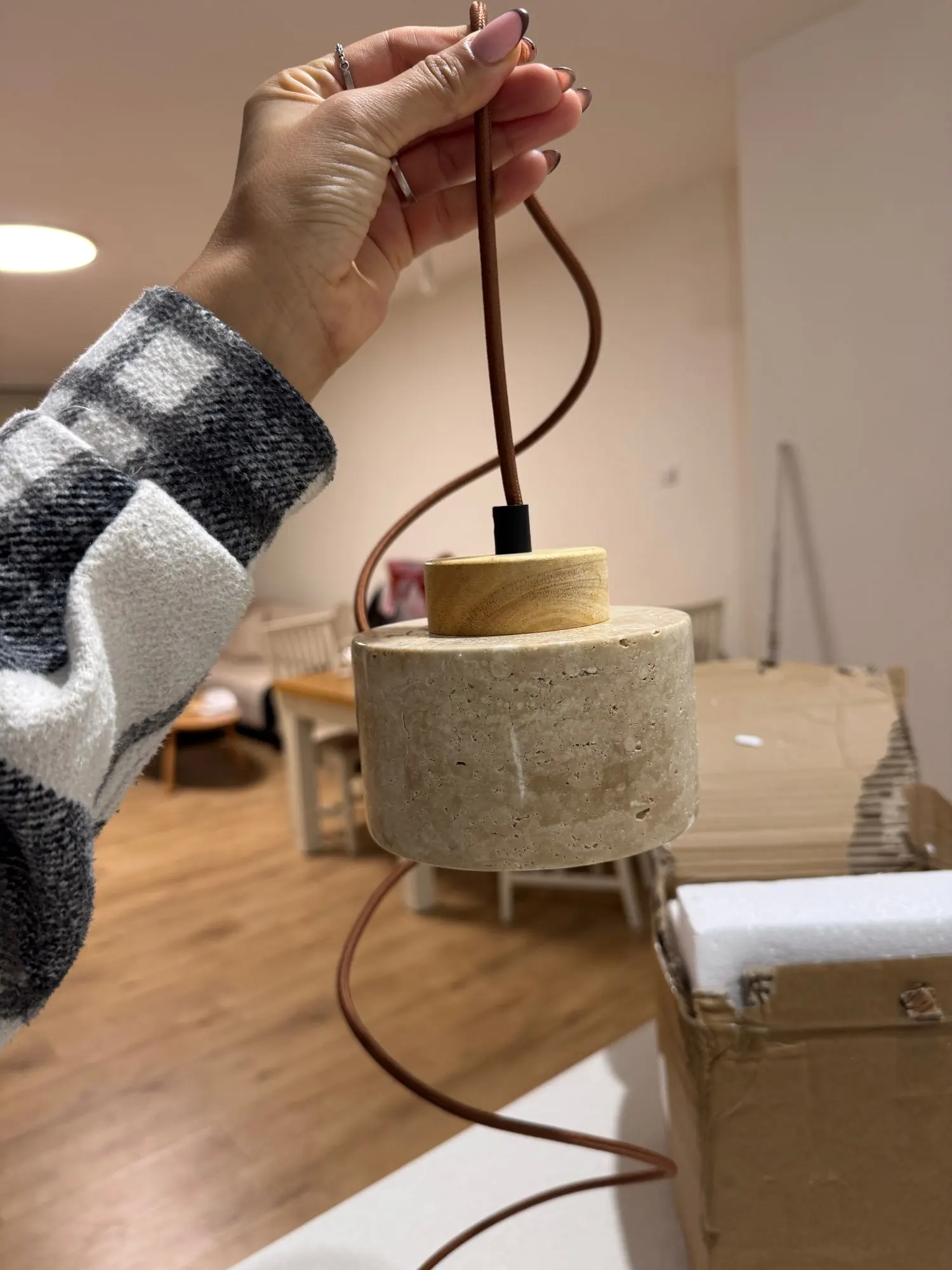 Japandi Textured Pendant Light, customer photo