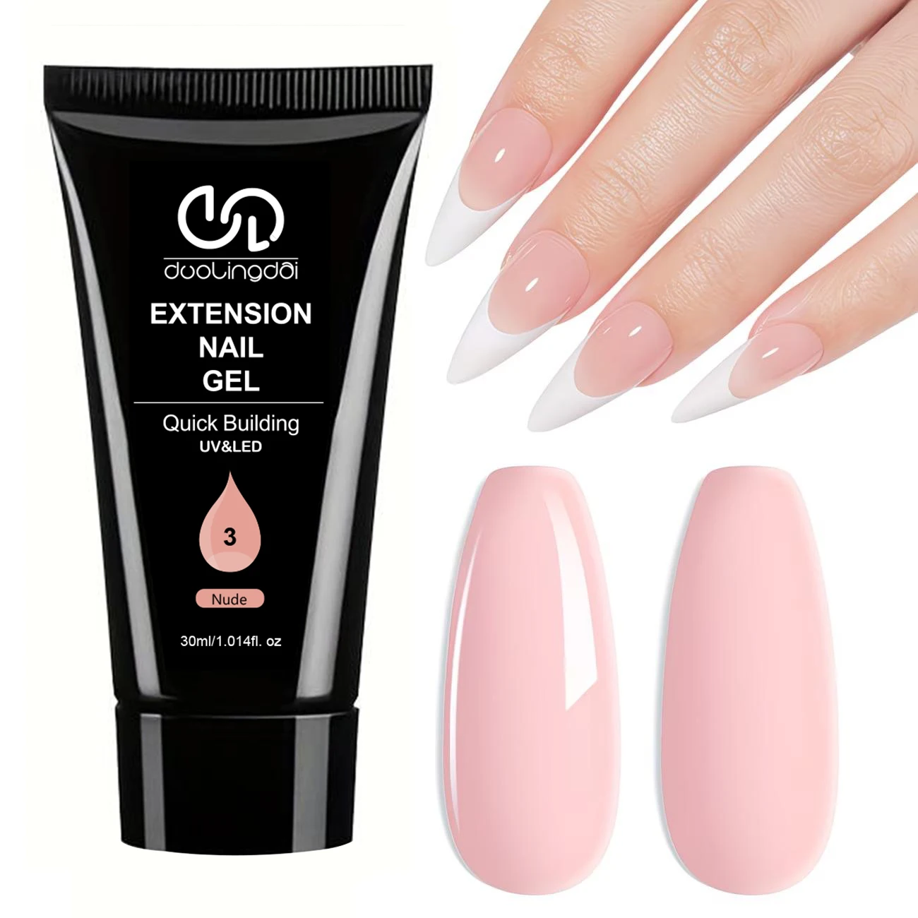DOULINGDAI 30ml Nagelverlängerungsgel, Poly-Gel für Nagelspitzen und Nagelkunst, Weiß, Transparent, Nude, Perlrosa, Soft Pink für DIY zu Hause. – Detail 11