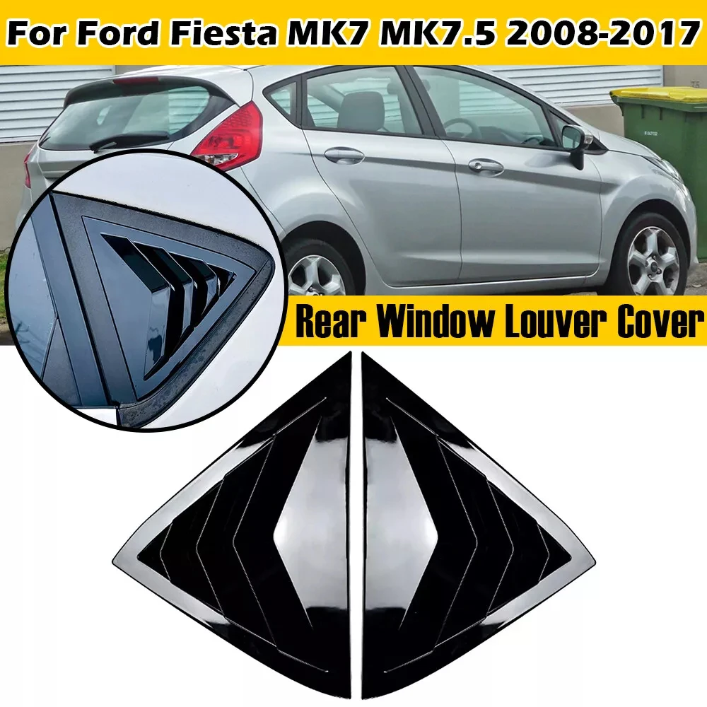 Spoiler da persiana da janela lateral traseira do carro para ford fiesta mk7 mk7.5 2008-2017 tampa dos aberturas de ar da janela lateral