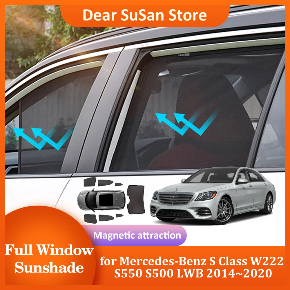 

Magnetic Sunshade for Mercedes-Benz S Class W222 S550 S500 2014~2020 Windshield Curtain Visor Window Sunroof Cover Accessories