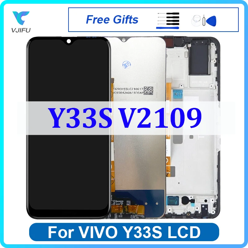 

6.58" LCD For VIVO Y33S V2109 Display Touch Screen Digitizer Assembly Replacement Phone Repair Parts With Tools 100% Tested