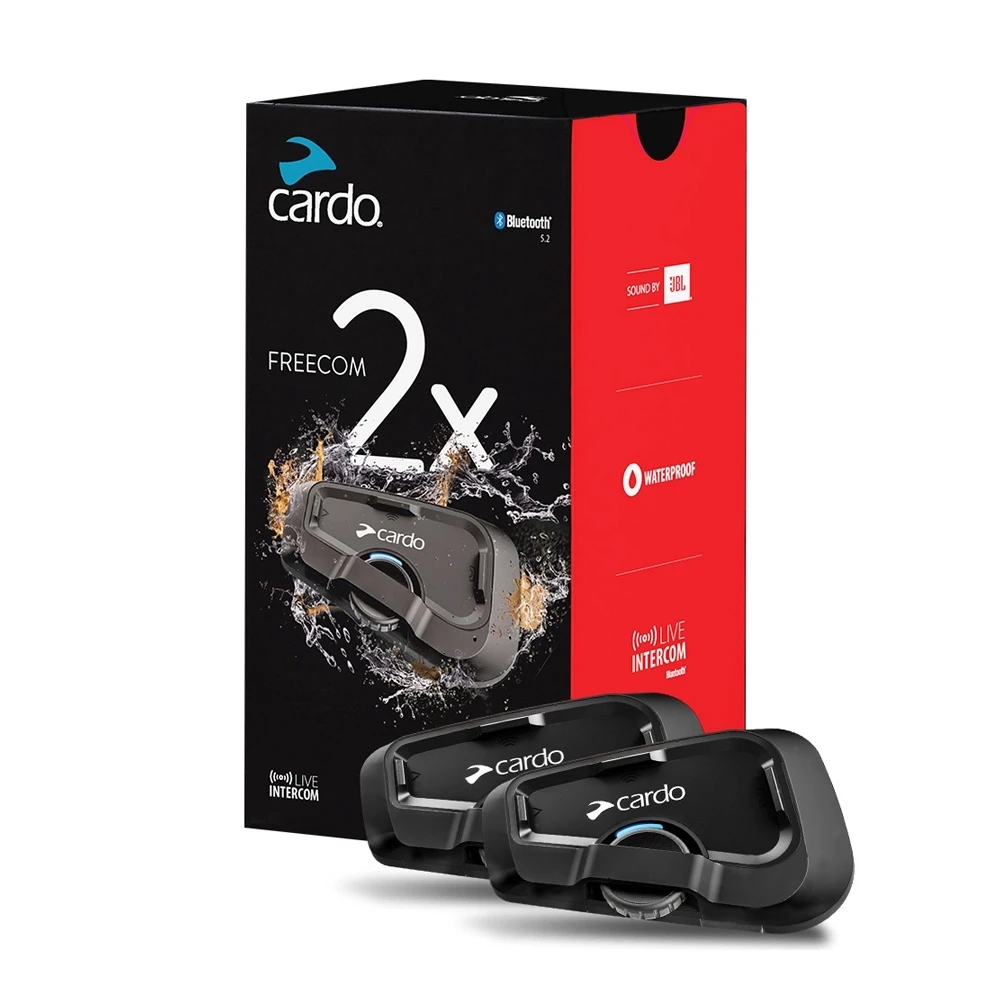 Cardo Freacom 2X Duo Bike Helmet Bluetooth Intercom Motorcycle Sena Compatible Bimoto