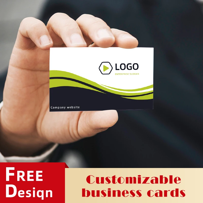 500pcs free delivery, free design, customized 300gms logo printing business card, double-sided and full color printing, round