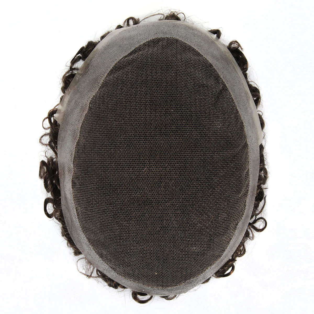 TUL14 مجعد رجل الشعر المستعار 15 مللي متر ضيق الضفيرة الهجين قاعدة من الدانتيل ومحيط الجلد تنفس ودائم الهندي ريمي الشعر البشري الشعر المستعار #6