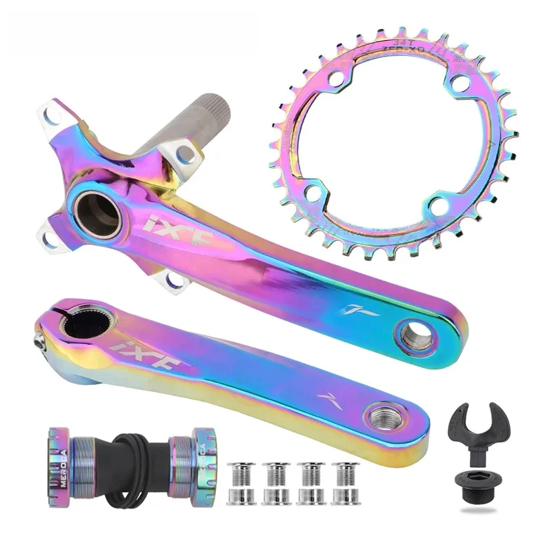 AliExpress GOLDIX IXF 104BCD MTB Crankset Aluminum Alloy Colorful 170mm Crankset 104BCD Crown 32T 34T 36T 38T Chainring for SHIMANO SRAM