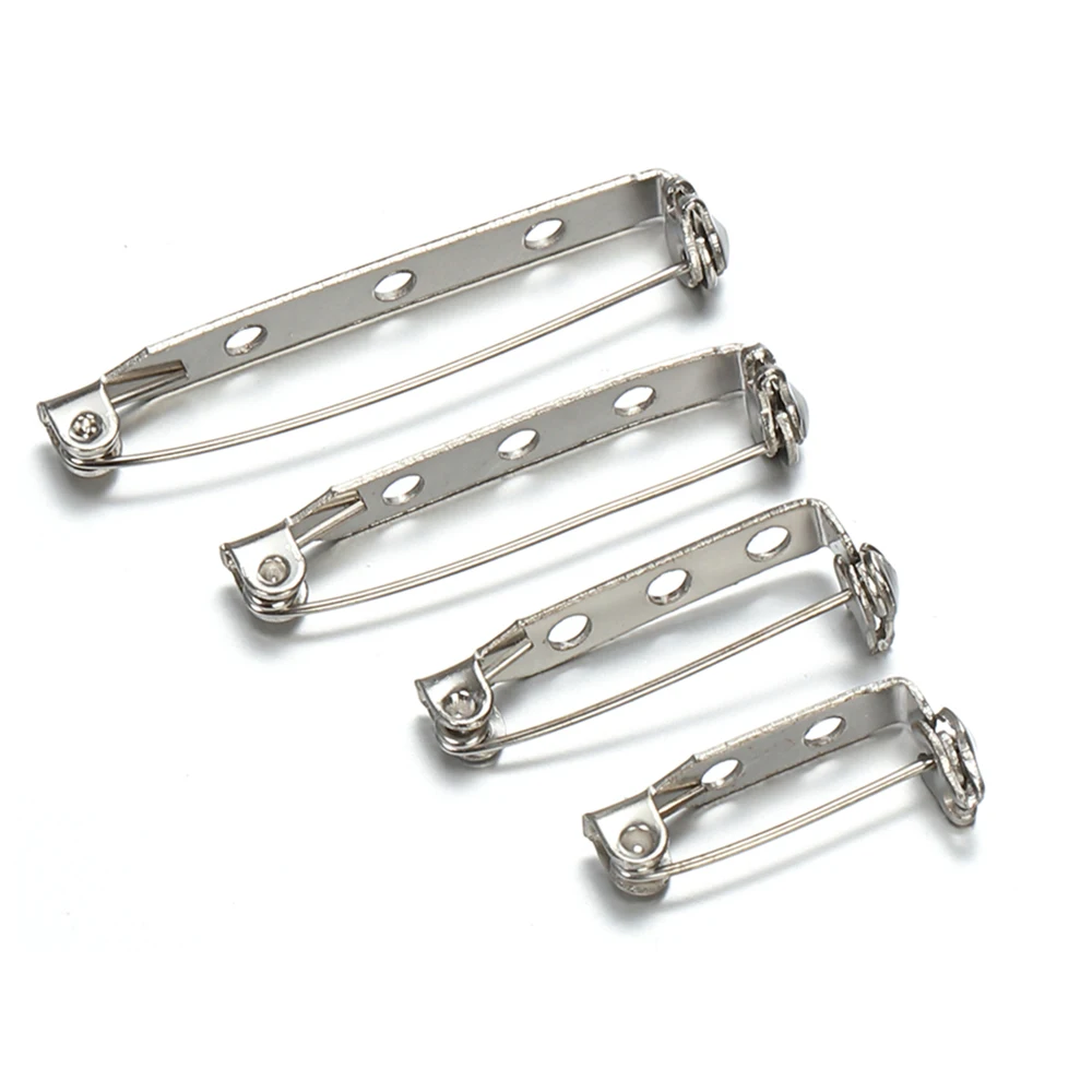 금속 브로치 핀 베이스 20/25/30/38mm 브로치 백 안전 잠금 바 배지 홀더, Diy 쥬얼리 제작 액세서리, 50 개