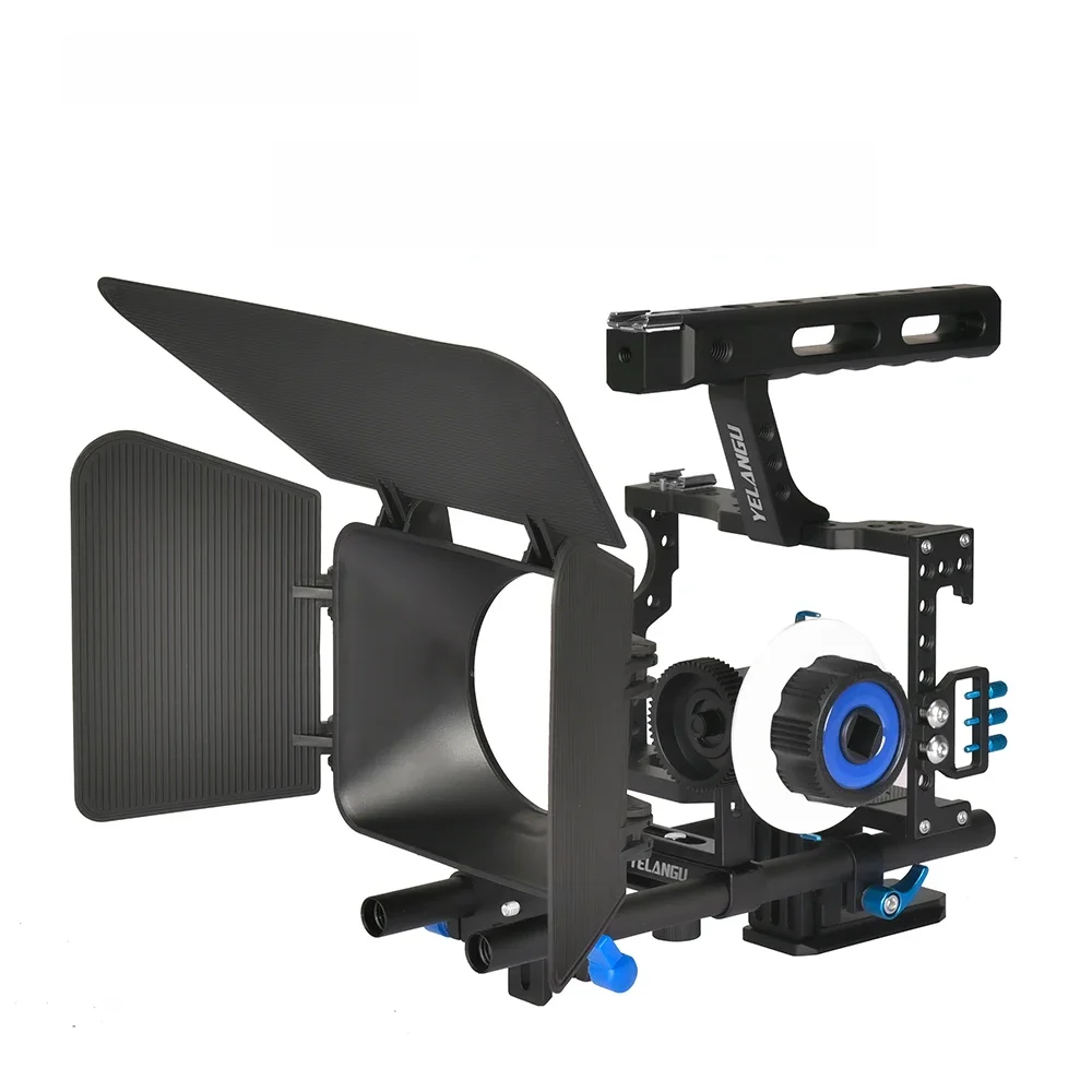 Zestaw YELANGU Camera Cage Rig Kit do Sony A7S A7 A7R A72 A7RII A7SII A6000 A6500 A6300 z podwójnym mocowaniem na zimną stopkę i gwintem 1/4 cala — zdjęcie produktu 7