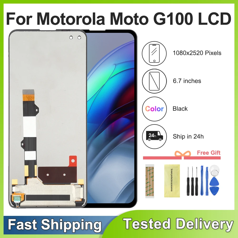 6.7\'\' Screen For Motorola Moto G100 LCD Display Touch Screen Digitizer Assembly Replace For Moto G100 XT2125 XT2125-4 Display