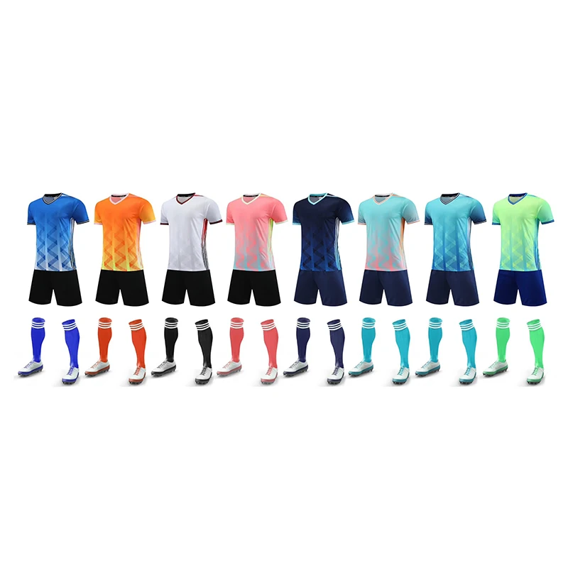 New in Kid and Adult Football Jersey Sets Custom Blank Version Men Quick-dry Team Professional Soccer Training Uniforms