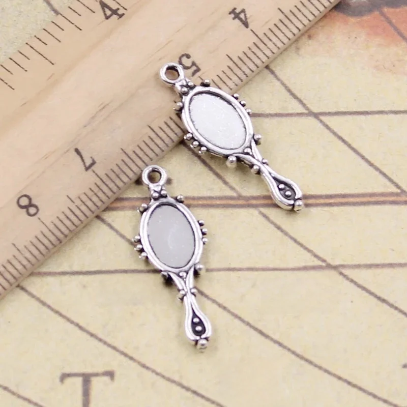 30 sztuk Charms diabeł lustro 27x10mm tybetański srebrny kolor wisiorki antyczna biżuteria Making DIY Handmade Craft — zdjęcie 2