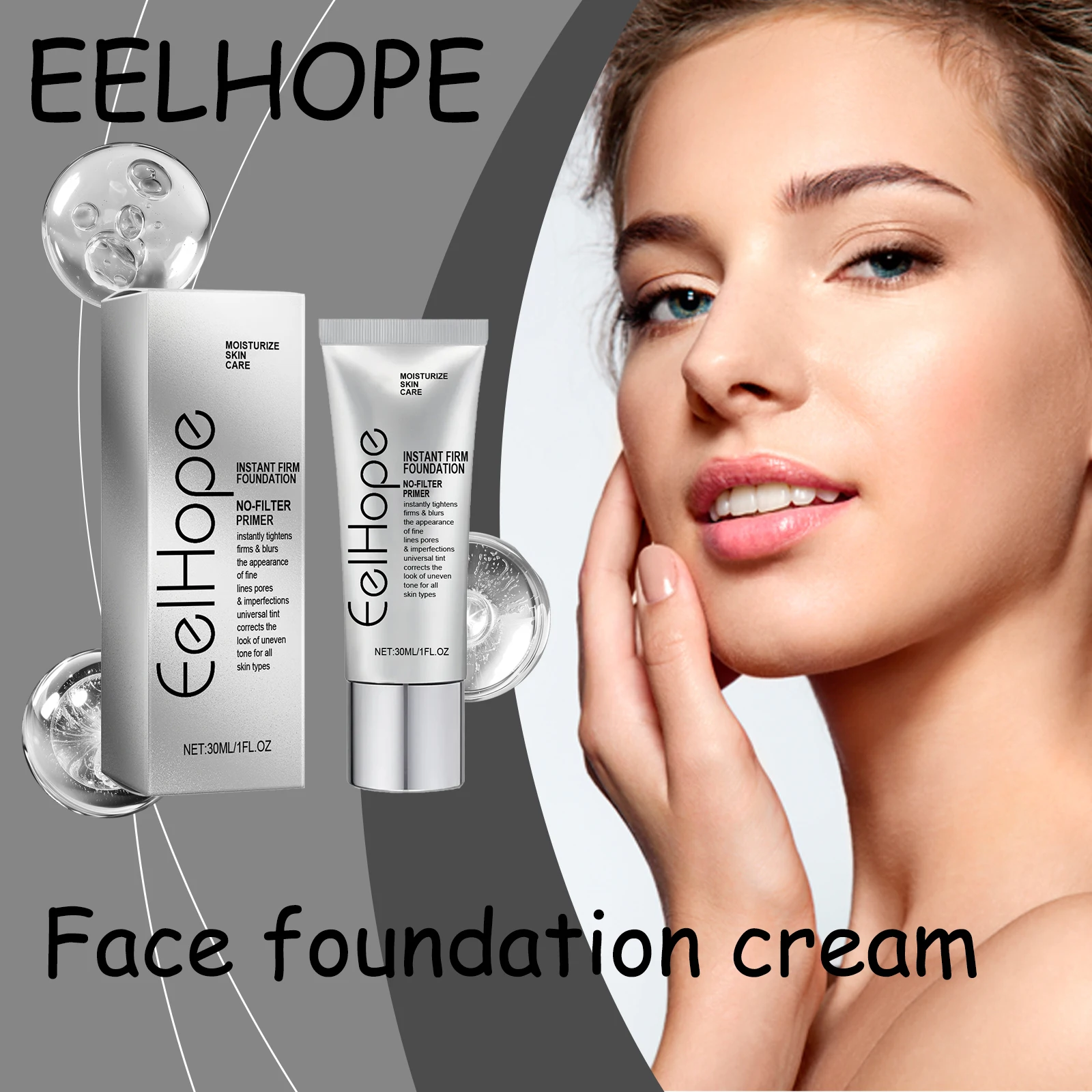 EELHOE フェイスファンデーションクリーム持続効果さわやか非ベタつき軽い質感明るく顔のスキンケアファンデーションクリーム