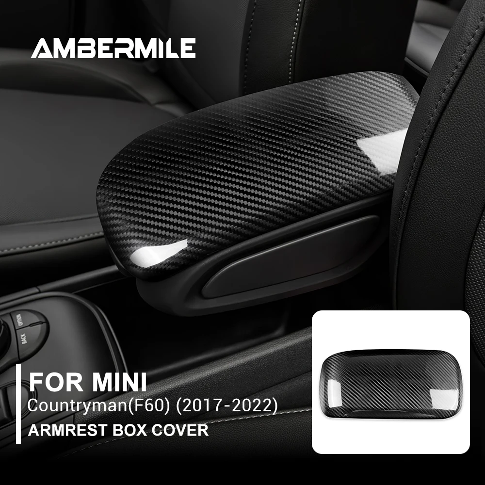 

Real Carbon Fiber Hard for BMW Mini Countryman F60 2017-2022 Accessories Car Armrest Storage Box Protective Cover Interior Trim