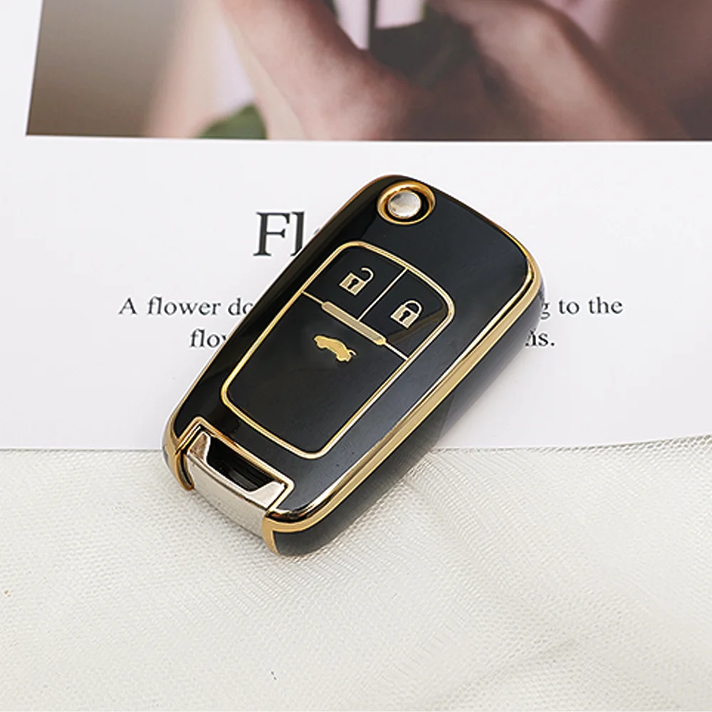 Bi-auto Chevrolet Folding Key Mali Impala Alpeon Cruise Spark Car TPU Smart Key Case Key Holder Key ring