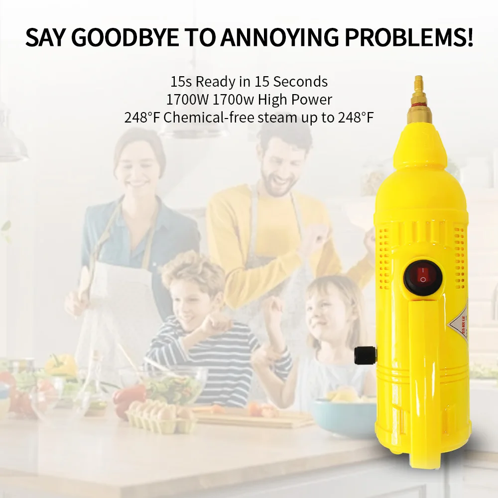 220V EU Plug Electric Steaming Cleaner High Temperature And Pressure Fast-Heat Handheld For Hood Air Conditioner Kitchen Tool