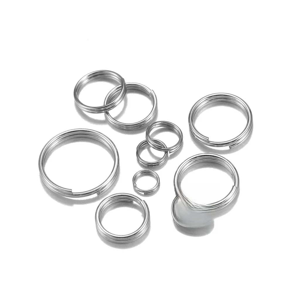 50/100 sztuk 5-15mm złoty kolor podwójne pętle ze stali nierdzewnej Split Jump Ring Fit złącza łańcuszka na klucze do akcesoriów do wyrobu biżuterii — zdjęcie 2
