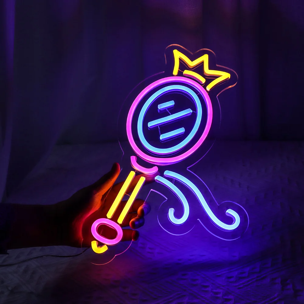 Enseigne au néon LED en forme de miroir pour chambre d'enfant, enseigne au néon flexible