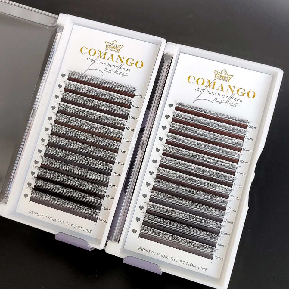 CoMango extensión de pestañas en forma de W, 4D tejidas a mano estrechas, 12 filas, volumen ruso, cosméticos 6