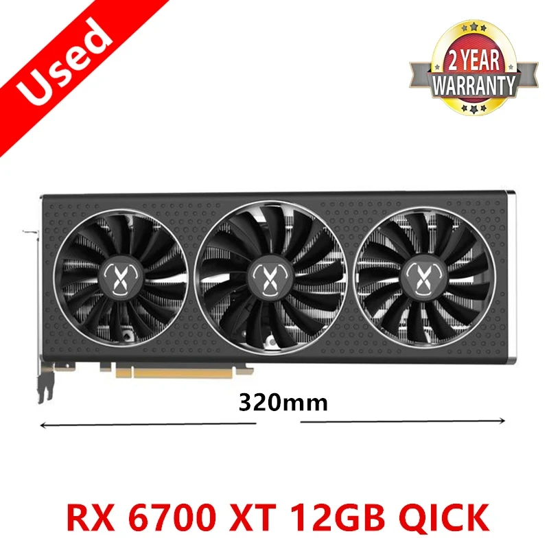 Usado xfx rx 6700 xt rx6700 6700xt 12gb placa gráfica gpu amd radeon rx6700xt jogos merc placas de vídeo computador jogo desktop ma