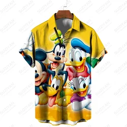 2022 New Summer Fashion Street Trend Retro Boutique Unisex Tops 3D Printing Disney Donald Duck Mickey Mouse Temperament Men's Sh