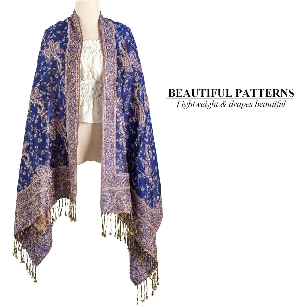 شالات الباشمينا الملمسية للنساء، وشاح الهذيان الناعم والحريري القابل للعكس للرجال #3