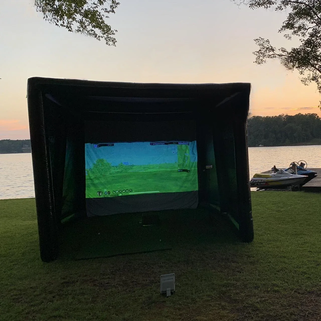 Tente de simulateur de pratique de conduite de golf, portable, étanche, PVC, écran gonflable, entraînement de golf en plein air, jeu, activité de fête