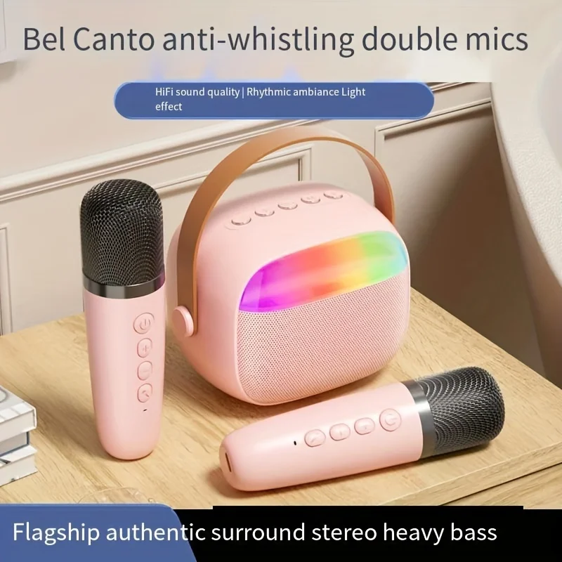 Máquina de Karaoke para niños, Altavoz Bluetooth portátil con micrófono inalámbrico, juguetes de Navidad para niños, regalos para Niñas 4, 5, 6, 7, 8, 9