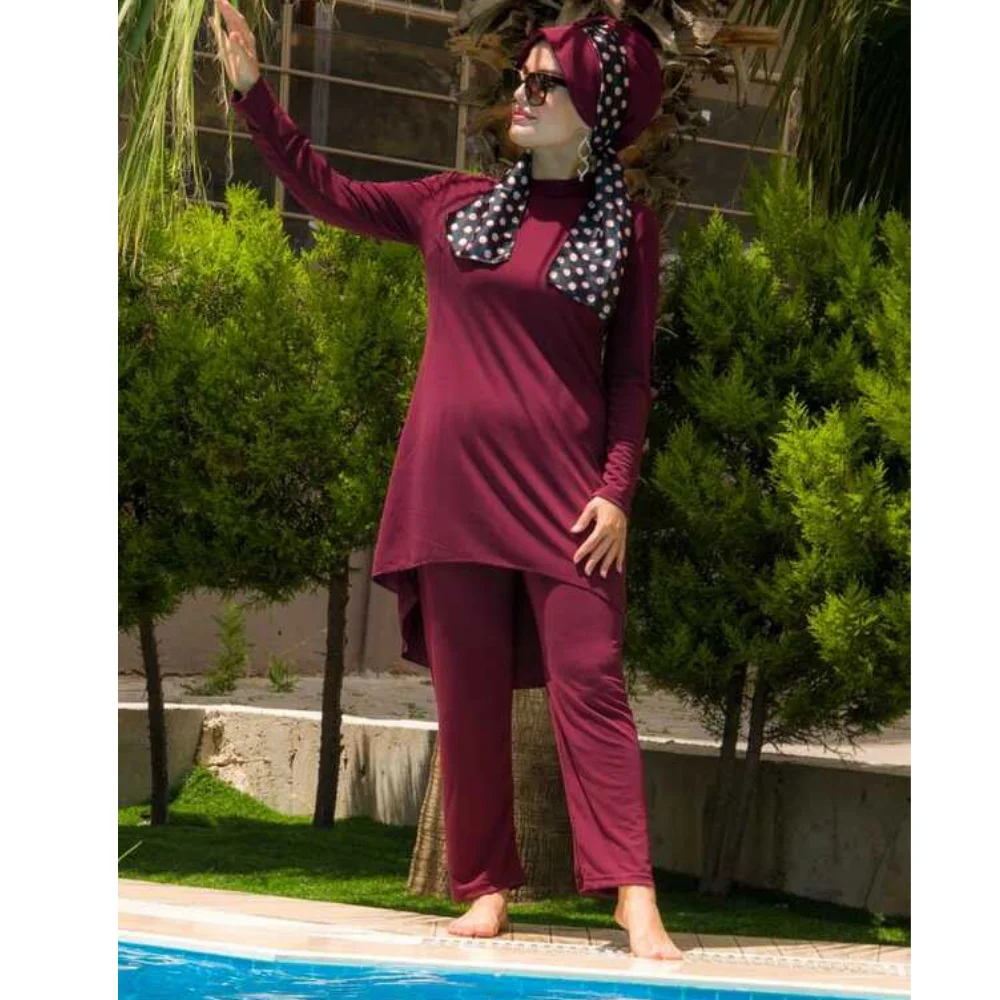 Hijab Muslimah Swimwear Burkini Modest Bathing Suit Beachwear Full-body Hijab-friendly swimsuit Full Coverage Swimwear