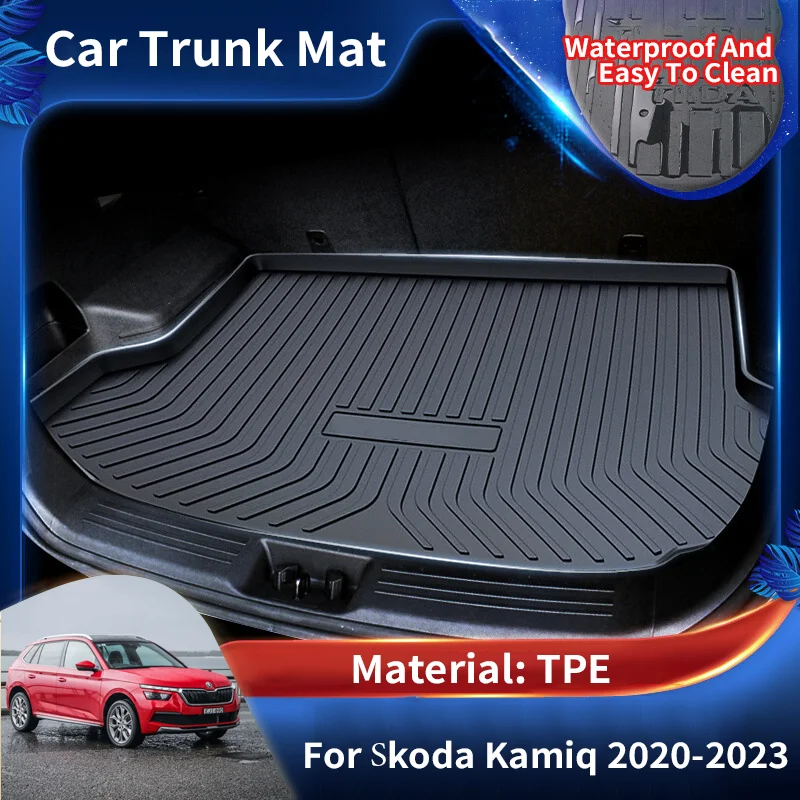 

TPE Car Rear Trunk Mat Waterproof Protective Liner Trunk Tray Floor Mat Accessories for Skoda Kamiq NW4 2020 2021 2022 2023 2024