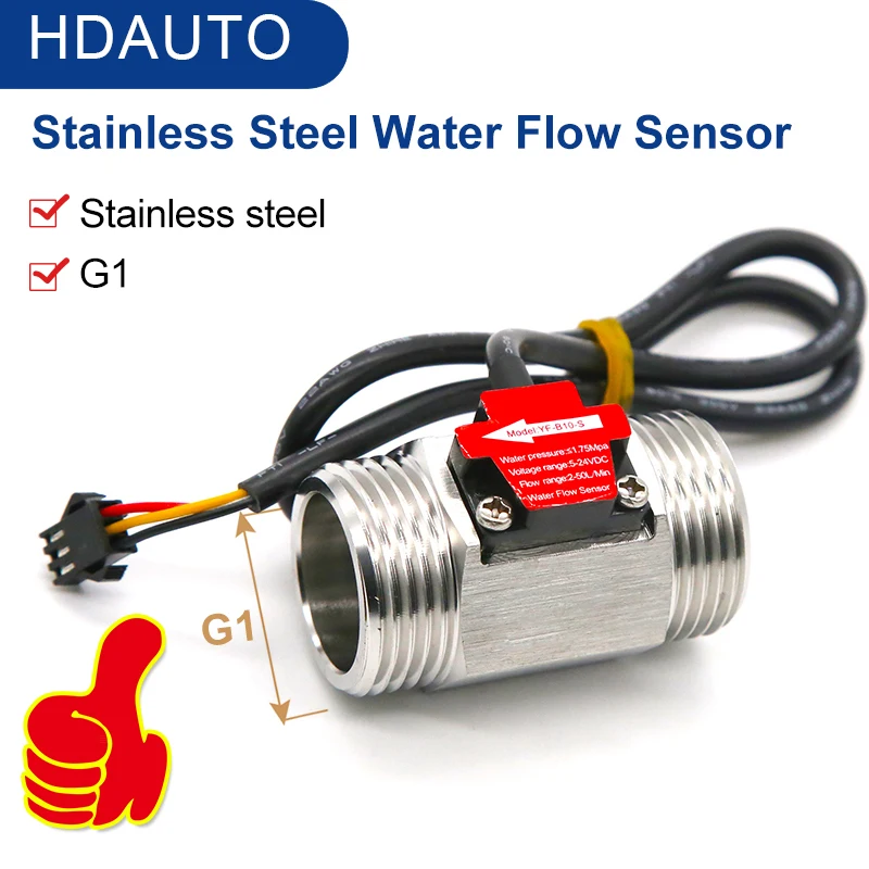 304 Stainless Steel Water Flow Sensor DN40 DN50 water flow detection 1.5 Inch G2 Inch Hall Turbine Flowmeter