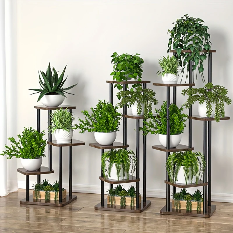 Plant Stand Stand For Flowers Wooden Storage Shelf 4/5/6 Tier Flower Shelf Planter Rack Indoor Display Stand Multiple Flower Pot