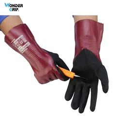 Wonder Grip 1 Pair Triple Nitrile Coating Level A4/E Anti-Cut Safety Work Gloves 15 Gauge Spandex&Mineral Fiber&HPPE Linining