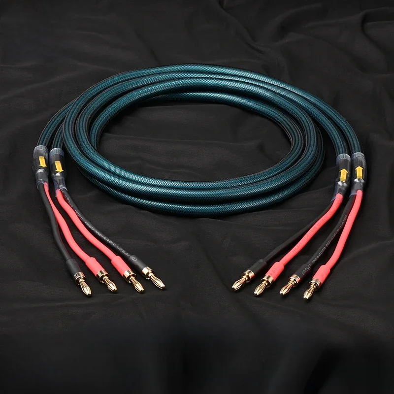 HiFi-luidsprekerkabel voor versterkergeluid Hi-end 8N OCC verzilverde luidsprekerkabel met banaan Y-stekkerkabel - afbeelding 2