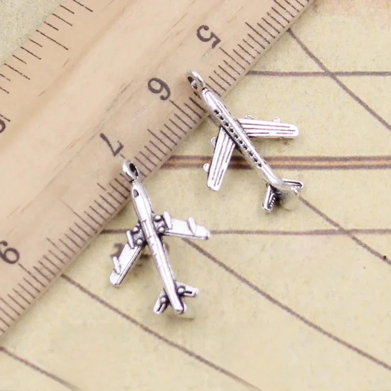 20 sztuk Charms samolot samolot 23x13mm tybetański brąz srebrny kolor wisiorki antyczny tworzenia biżuterii DIY Handmade Craft — zdjęcie 2