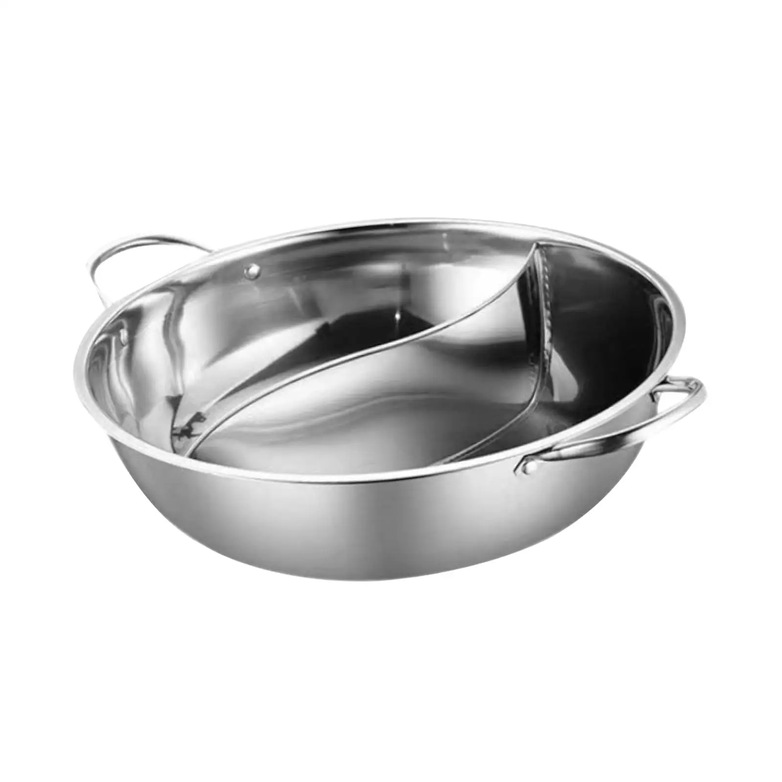 Olla caliente dividida de doble cara de acero inoxidable, olla Shabu para 2-5 personas, estufa de Gas, placa de inducción, accesorio de cocina para acampar