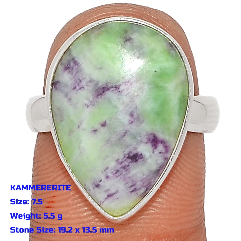 

Genuine KAMMERERITE Ring 925 Sterling Silver Women Jewelry Gift