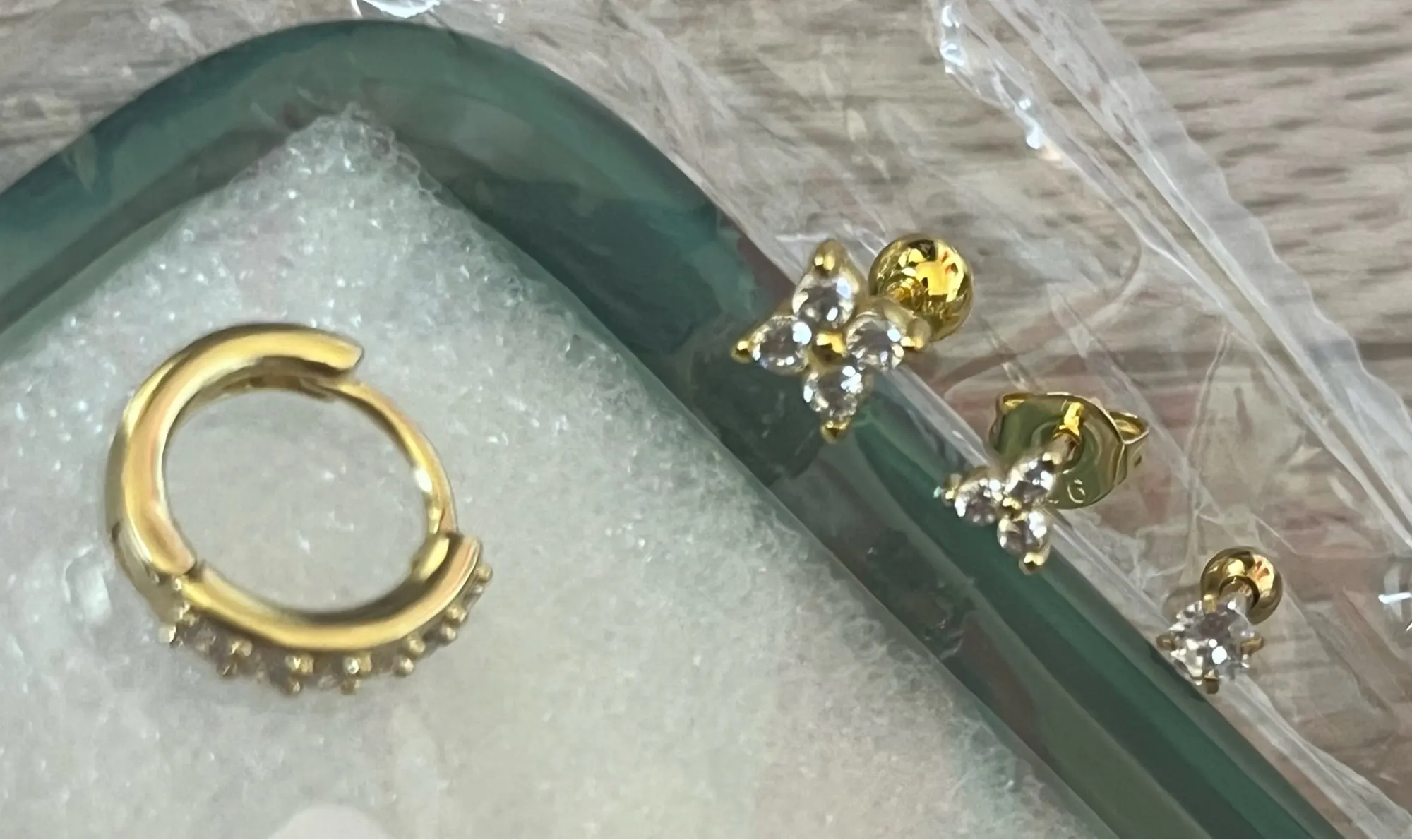 4PCS 18K Gold Plated Flower Round Piercing Earrings Set For Women Stainless Steel Zircon Punk Stud Earring Trendy Jewelry aretes photo review