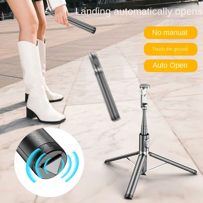 FANGTUOSI 2025 NUOVO 1.7M All In One Espandibile Treppiede per telefono portatile Selfie Stick con telecomando wireless BT staccabile compatibile
