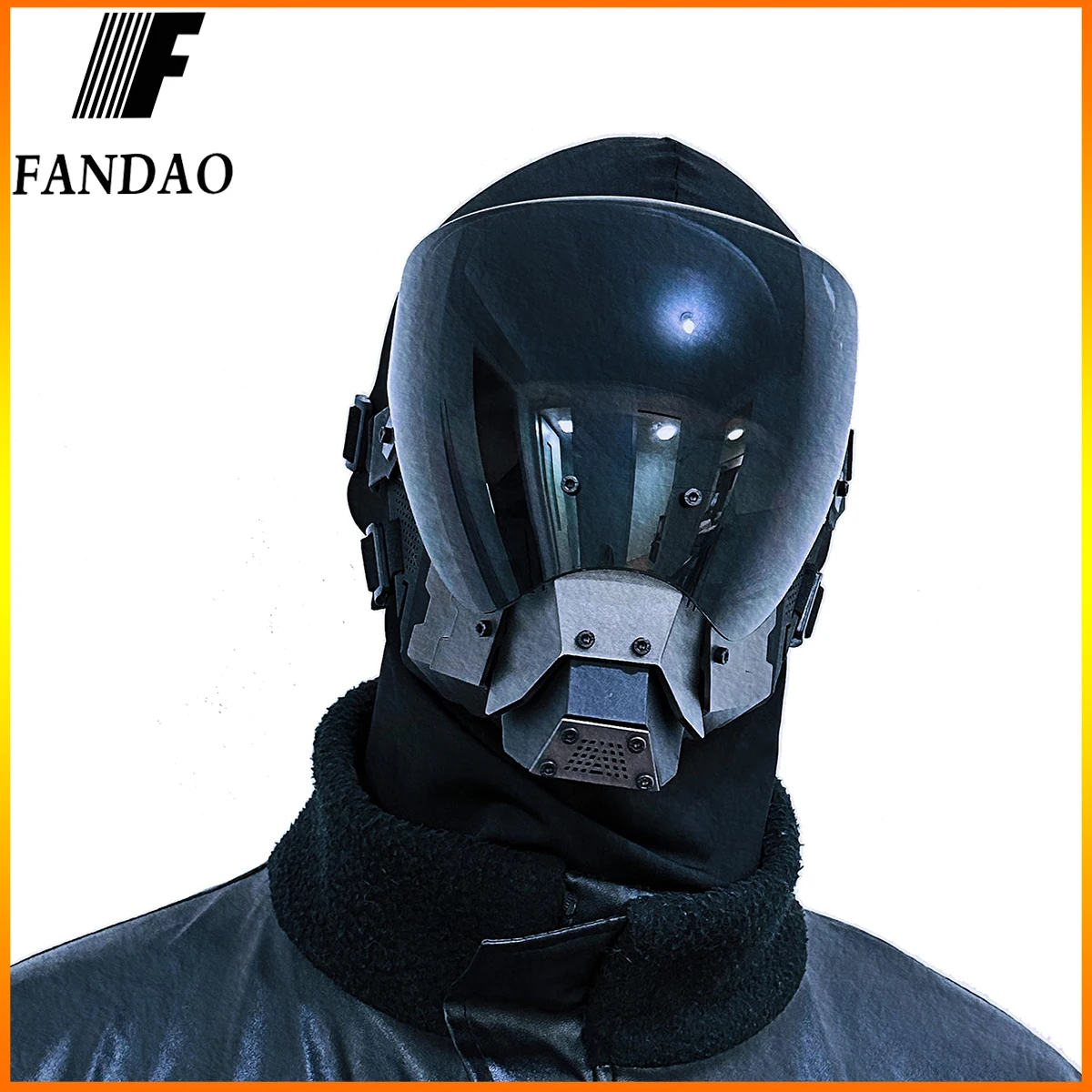 Tactical Cyberpunk Commander Cosplay Mask DIY Detachable Punk Mask Perfect for Halloween Parties Masquerade and Music Festivals