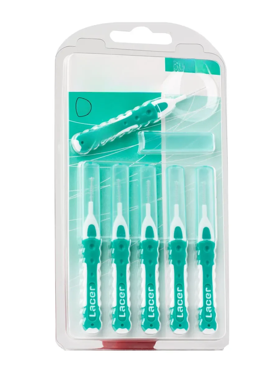 Escova interdental extra fina, 6 peças, extra fina, lacer, para a máxima limpeza de seus dentes