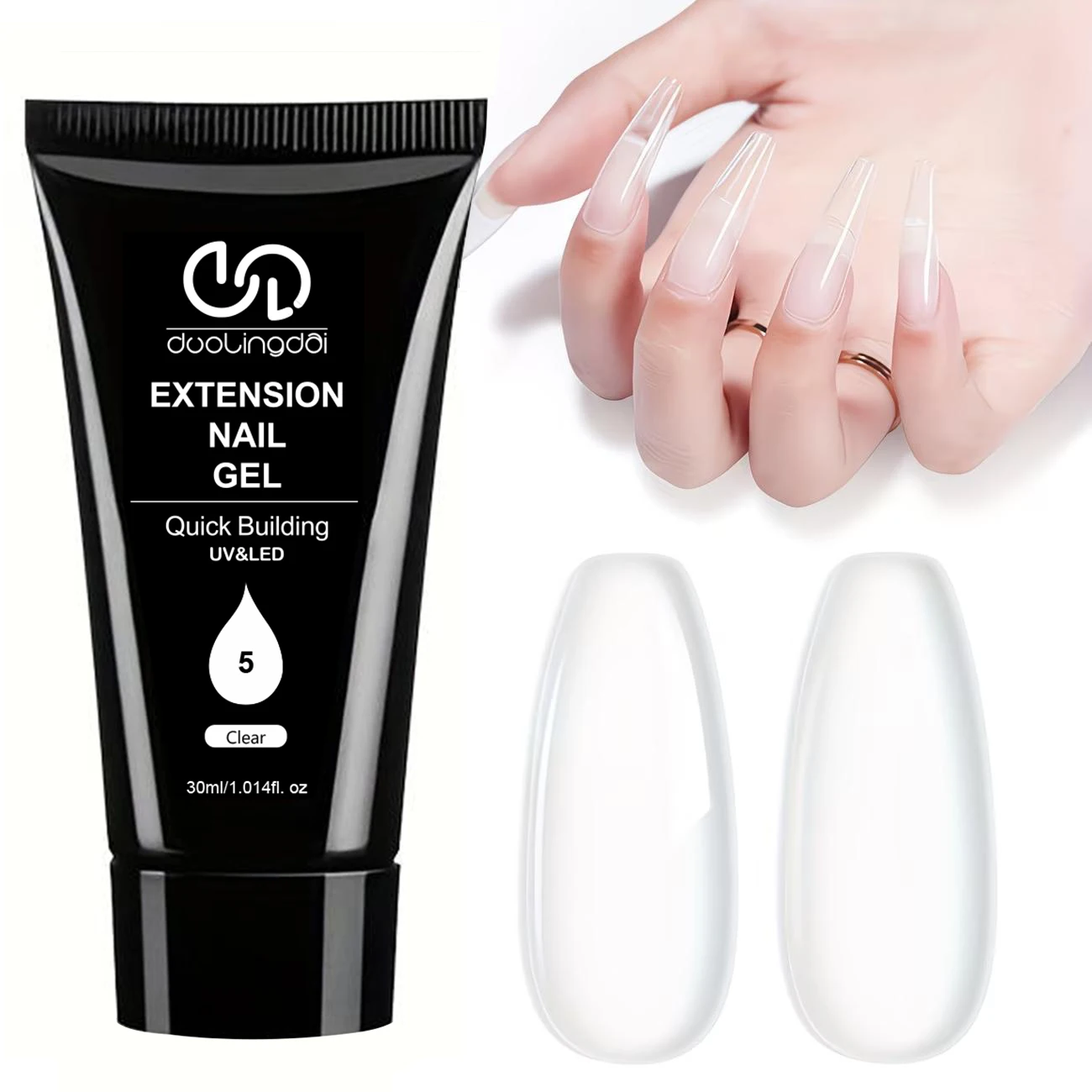 DOULINGDAI 30ml Nagelverlängerungsgel, Poly-Gel für Nagelspitzen und Nagelkunst, Weiß, Transparent, Nude, Perlrosa, Soft Pink für DIY zu Hause. – Detail 13
