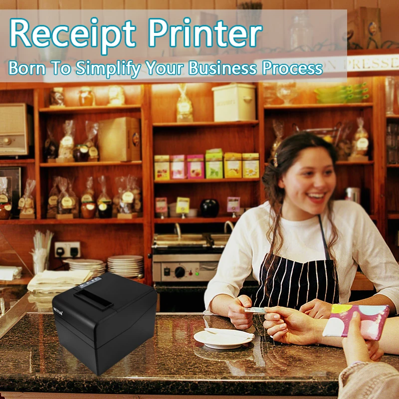 NETUM 80mm Thermal Receipt Printer Automatic Cutter Restaurant Kitchen POS USB Serial LAN Wifi Bluetooth NT-8330