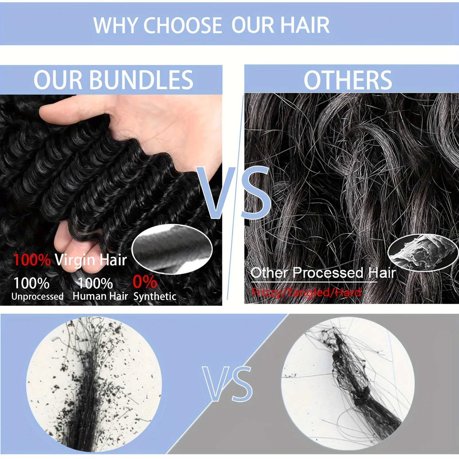 딥 웨이브 1 3 묶음 100% 브라질산 버진 인모 딥 웨이브 묶음 딥 웨이브 헤어 익스텐션 진짜 인모 # 1B 번들