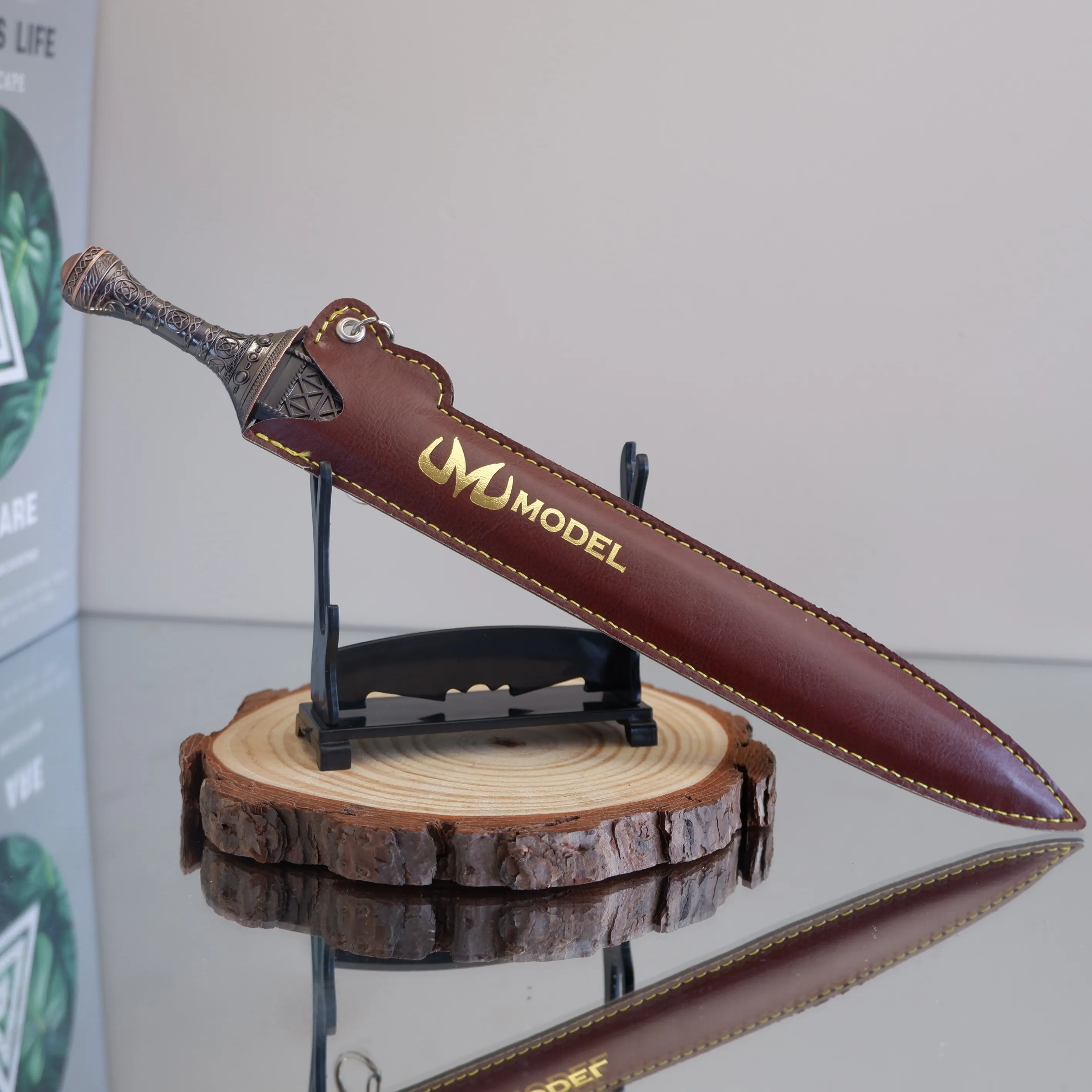 ดาบเอลเดน โอเฮะ ขนาด 11.86 นิ้ว ของเล่นจำลองอาวุธจากเกม พร้อมปลอกหนัง รุ่นงานฝีมือโลหะ ของตกแต่ง ของขวัญสำหรับเด็กผู้ชาย