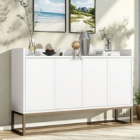Rosahqnda Modern minimalist sideboard with 4 door,Storage Cabinets,lockers for dining room living room kitchen,white/blue/black