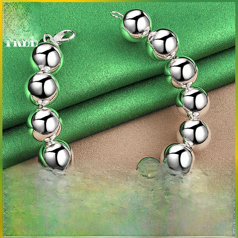 ALITREE 925 Sterling Silver 4 6 8 10 14 mm Koraliki Łańcuch Bransoletki Dla Kobiety Impreza Ślub Moda Biżuteria Dama Prezenty Urodzinowe — zdjęcie 2